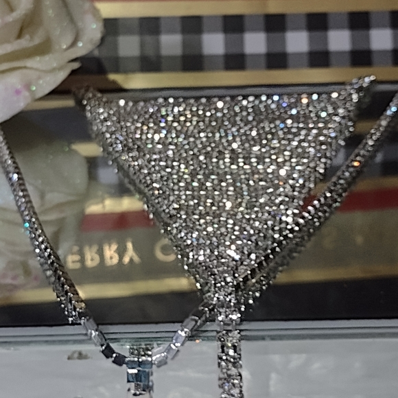 Hundreds of Swarovski Crystals Scintillate on this Bikini Bathing Adornment NWT - Picture 10 of 12